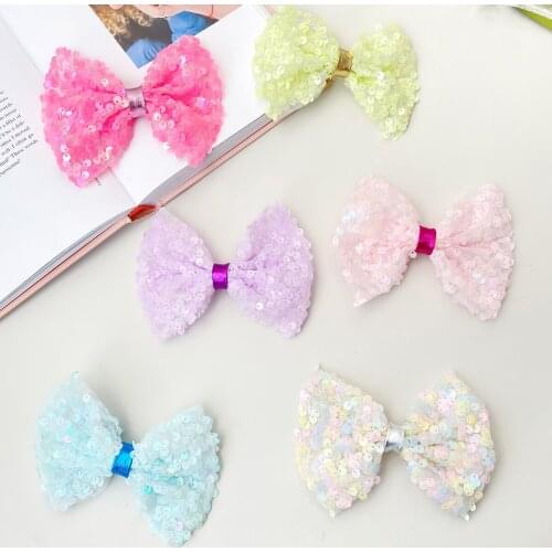 Miss cute Europe and the United States hot girls bow Sequin multi color hairpin show holiday accessories