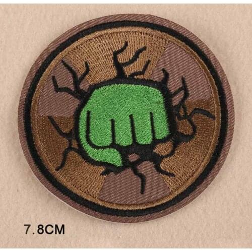 Green Power Fist Iron on Embroidered Cloth Patch For Girls Boys Clothes Wholesale