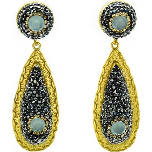 YM SHIPIN Geometric Korean Earrings For Women Handmade Charms Water Drop Earrings 2019 Jewelry Fashion Statement Findings