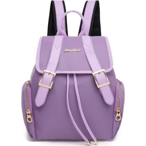 Women Fashion Simple Rivet Backpack Nylon College Wind Backpack for Teenage Girls Female School Bag Bagpack Womens Daypack