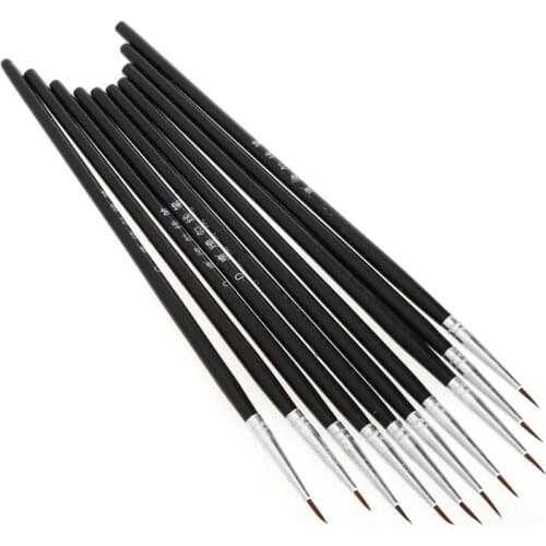 10 Pcs/Set Fine Hand Painted Thin Hook Line Pen Art Supplies Drawing Art Pen Paint Brush Nylon Brush Acrylic Painting Pen