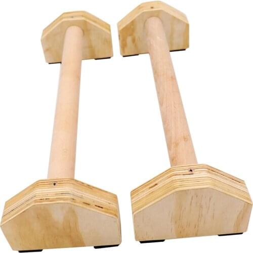 2pcs Wood Push Up Grips Movement Heavy Duty Parallettes Calisthenics Gymnastics Bar Workouts Body Power Improved Grip Exerciser