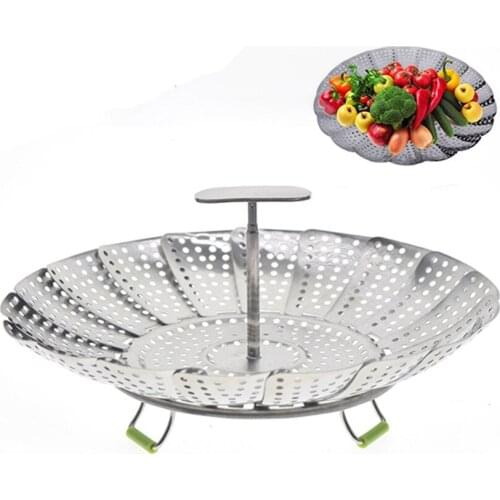 36 pcs Steamer Basket Stainless Steel Folding Vegetable Steamer Insert with Extendable Handle for Seafood Veggie Wholesale