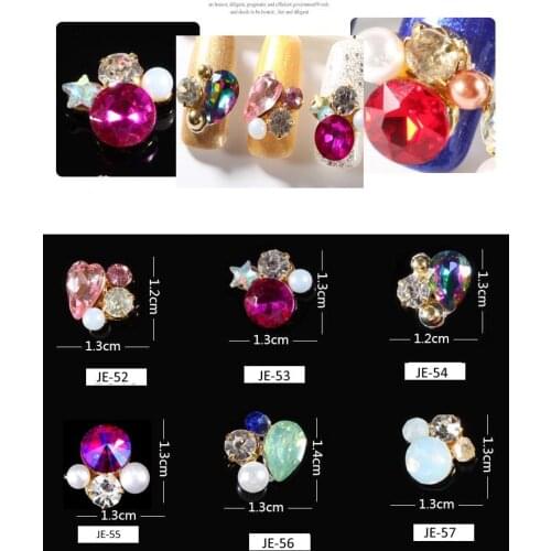 5pcs Nail Art Charm Rhinestone crystal DIY Charms Art 3D Nail Decoration crystal Shaped Alloy Nail Art Diamond Nail Decoration