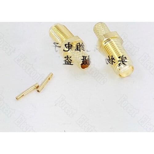 50pcs/lot SMA-C-K3 Female Connector Connector External Screw Hole Connector For RG58&RG400 Gopper Gilded