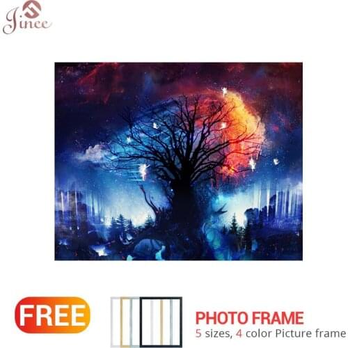 5D DIY Full Square/Round Diamond Starry Sky Fairy Tree Embroidery Of Rhinestone Diamond Home Decor