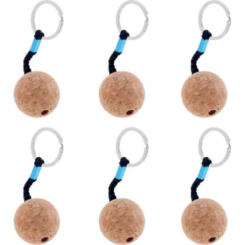 6 Pieces Boat Marine Kayak Canoe Key Float / Floating Keyring Key Ring / Floatable Keychain Key Chain Buoyant Cork Ball - 35mm