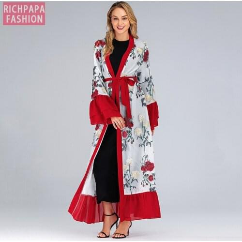 Abaya Kimono Robe Femme Dubai Cardigan Muslim Hijab Dress Kaftan Abayas For Women Caftan Qatar Elbise Turkish Islamic Clothing