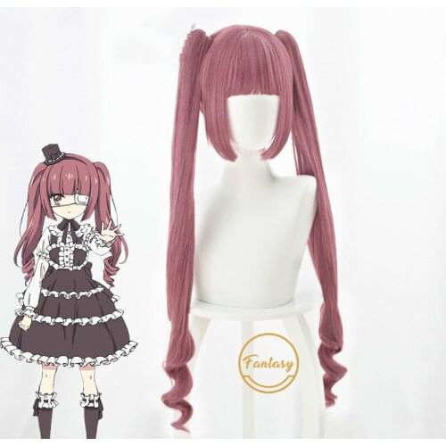 Anime Dropkick on My Devil Hanazono Yurine Cosplay Long Pink Wig Heat Resistant Synthetic Hair Halloween Party+ Free Wig Cap