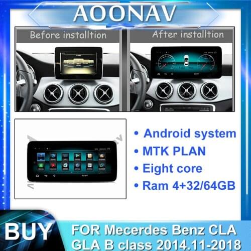 2din android car radio multimedia player autoradio for-Mecerdes Benz CLA GLA B class 2014.11-2018 touch screen GPS navigation