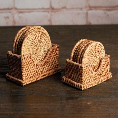 Bamboo production Pure manual weaving The cane makes up cup mat heat resistant pot placement home office accessories