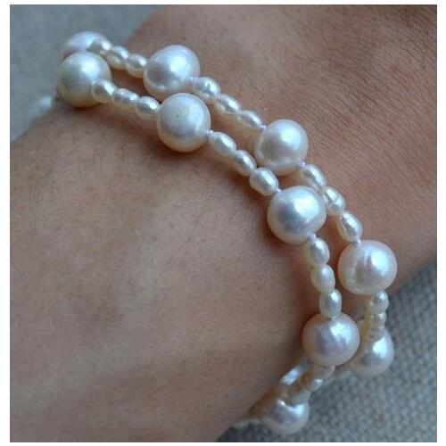 Unique Pearls jewellery Store Wedding Pearl Bracelet White Real Freshwater Pearl Bracelet Charming Women Gift Fine Jewelry