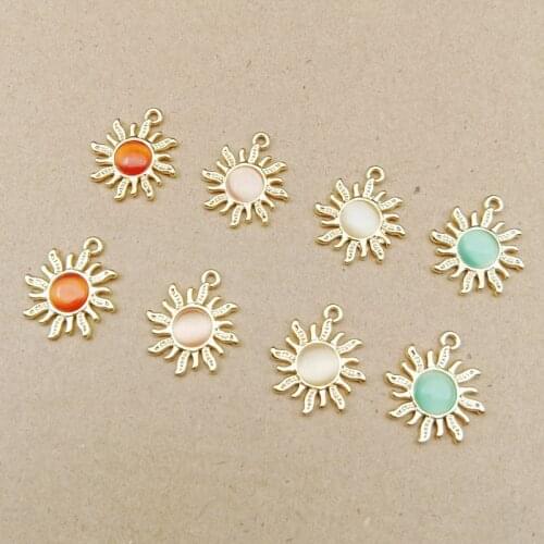 10pcs Sun shine Metal Charms Craft Metal Pandent Keychain DIY Jewelry Making Zinc Alloy