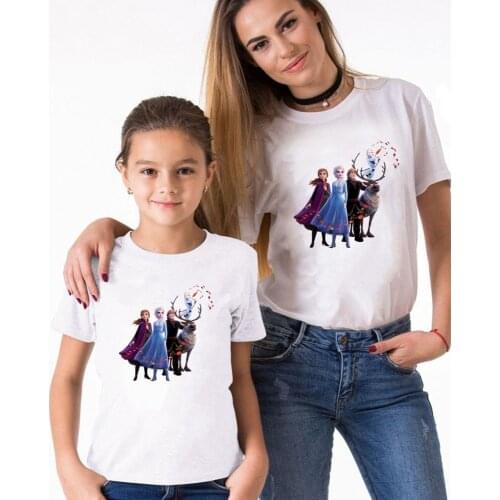 Graphic Tees For Family Summer Short Sleeve Loose White O-neck Mommy And Me Father Son Tshirts Family Matching Outfits