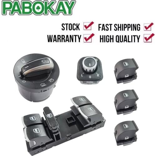 Chrome head light Mirror Window Switch For VW Passat B6 Tiguan Jetta Golf MK5 MK6 CC 5ND941431A / 5ND959857 5ND959855 5ND959565A