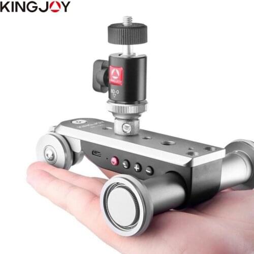 KINGJOY PPL-06S Camera Slider Dolly Car Rail Systems Time Lapse Electric Motorized Dolly Car For Camera Phone Camcorder Dslr