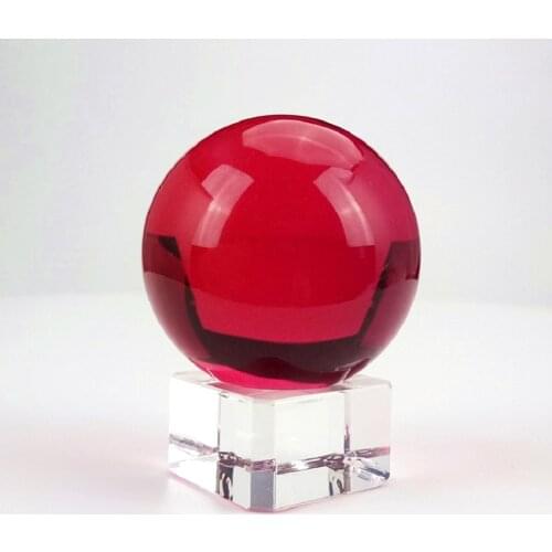 Red K9 Color Chandelier Crystal Glass Ball Lens Ball Crystal Ball Stand For Sphere Photography Decoration Home Decorative Ball