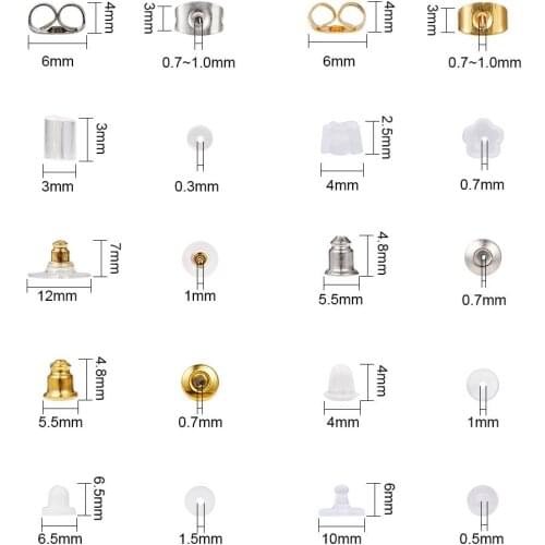 Hot selling plastic ear plugs mixed models boxed handmade silicone ear plugs earplugs earrings material diy jewelry accessories