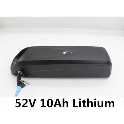 Downtube 52V 10Ah lithium li ion battery pack with BMS and capacity display for electric bike motorcycle++2A charger