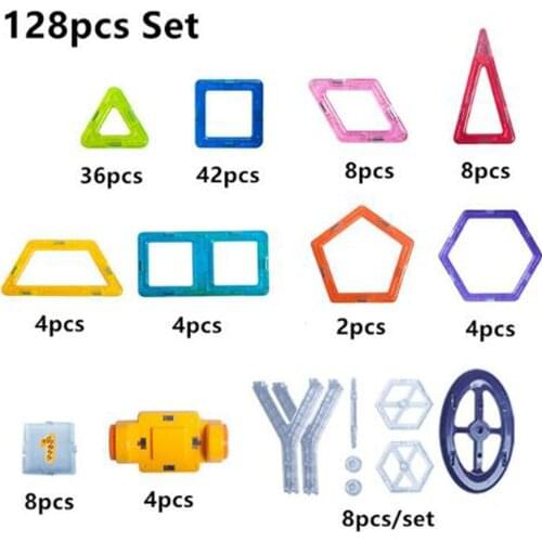 128PCS Set Mini Magnetic Designer Construction Set Model & Building Toy Plastic Magnetic Blocks Educational Toys For Kids Gif