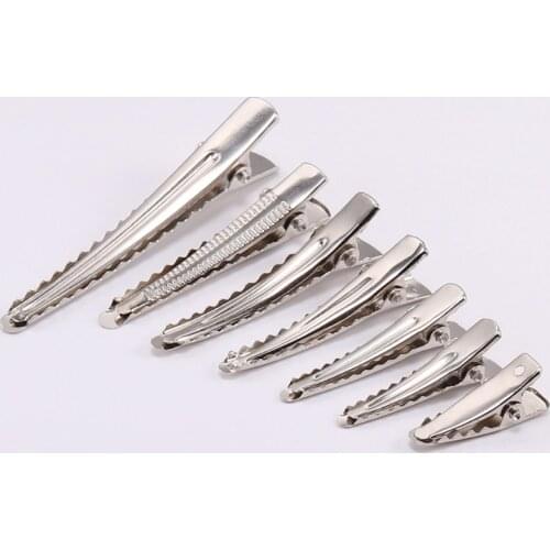 20pcs Flat Single Prong Metal Alligator Hair Clips Hairpins Korker Bow Hair Clip For Hair Hairpins Diy Jewelry Base Accessories