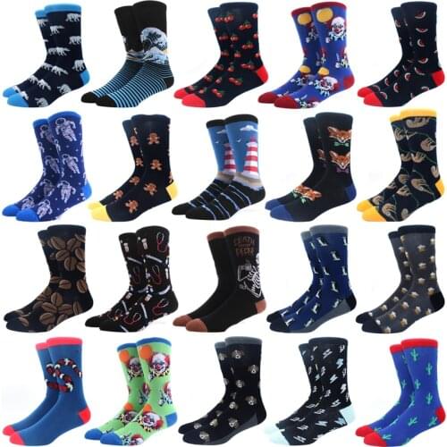 Fashion Harajuku happy socks male funny combed cotton dress casual wedding socks colorful novel skate socks women
