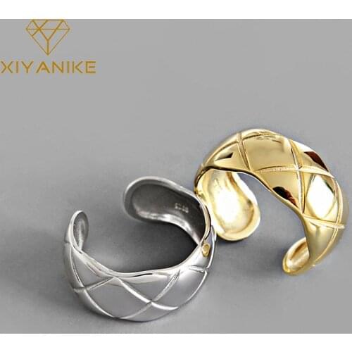 XIYANIKE 925 Sterling Silver Fashion Simple Geometric Rings for Man Women Engagement Weddings Ring Jewelry Prevent Allergy
