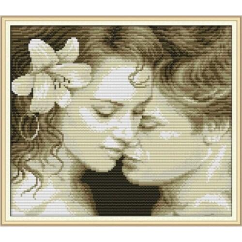 Nostalgic lovers 2 cross stitch kit aida 14ct 11ct count print canvas cross stitches needlework embroidery DIY handmade