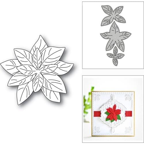 New Layered Poinsettia Plant 2020 Metal Cutting Dies for DIY Scrapbooking and Card Making Decorative Embossing Craft No Stamps