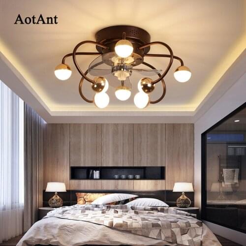 AotAnt ceiling fan light bedroom dining room living room light electric fan integrated ceiling fan light