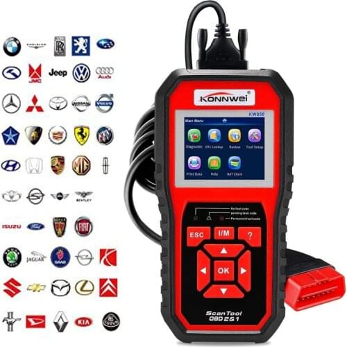 Professional OBD2 Scanner KW850 Code Reader Vehicle Engine Diagnostic EOBD Scan Tool for All OBDII &CAN Protocol Car Since 1996
