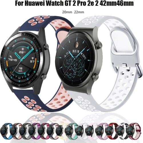 22mm 20mm strap for Huawei Watch GT 2 42mm 46mm Bands Silicone Wristband Bracelets Band for huawei Watch 2e/2 Pro Accessories