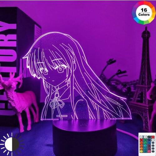 3d Led Lamp Anime Angel Beats for Bedroom Decorative Nightlight Birthday Gift Room Lamp Acrylic Led Night Light Angel Beats