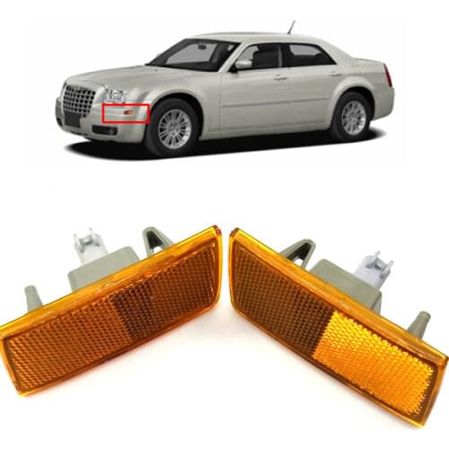 SKTOO For Chrysler 300C front bumper corner lamp reflector reflective licensing front bumper turn signal lamp yellow edge