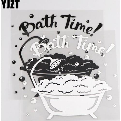 YJZT 17.9×16.4CM Bath Time Bathtub Pattern Creative Funny Decal Vinyl Car Sticker Black/Silver 4D-0006