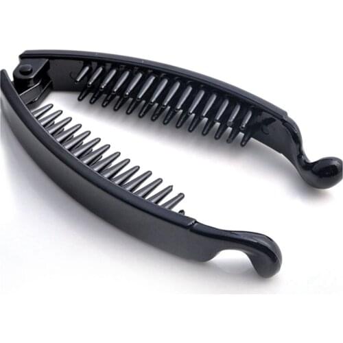 1pc New Hair Claws Clip Fish Shape Banana Barrettes Black Hairpins Hair Accessories For Women Hair Clip Clamp Hair Accessories