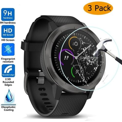 3Pcs For Garmin Vivoactive3 Tempered Glass 9H Premium Screen Protector Film For Garmin Vivoactive 3 SmartWatch Anti Explosion