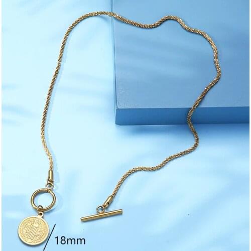 San Benito Medal Necklaces Stainless Steel Toggle Necklace For Women Gold/Silver Color Metal Saint Benedict Choker Collar