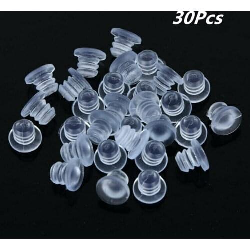 30 Glass Table Top Spacers Embedded Rubber Bumpers Anti Collision Soft Stem Spacer Table Cabinet Door Protector Furniture Bumper