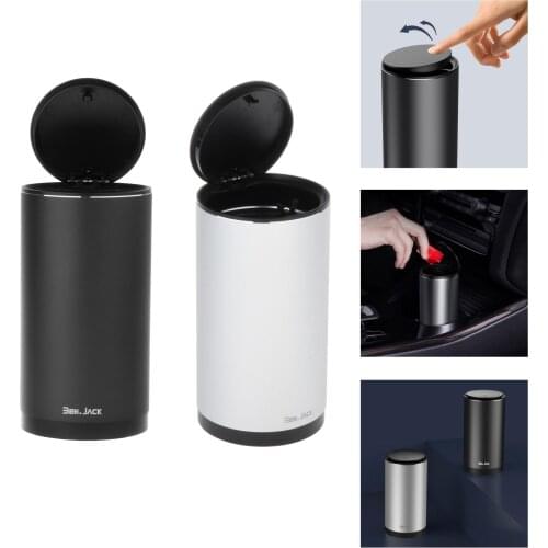 300ml Car Trash Bin Garbage Can Alloy Auto Interior Organizer Storage Bin Car Garbage Storage Can
