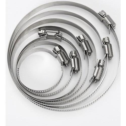 10pcs/Lot High Quality Screw Worm Drive Hose Clamp 304 Stainless Steel Hose Hoop Pipe Clamp Clip