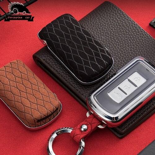Accessories Zinc alloy leather Protection Smart Key Covers Car Styling Case For Mitsubishi Outlander Lancer 10 Pajero Sport ASX