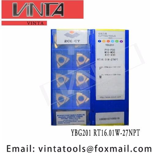 Free shipping high quality 10pcs/lots YBG201 RT16.01W-27NPT cnc carbide threading inserts