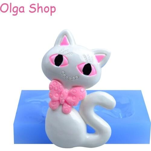 DYL725 silicone fondant cake molds lovely cat chocolate sugarcraft mould for cupcake decorating animal baking tools kitchen