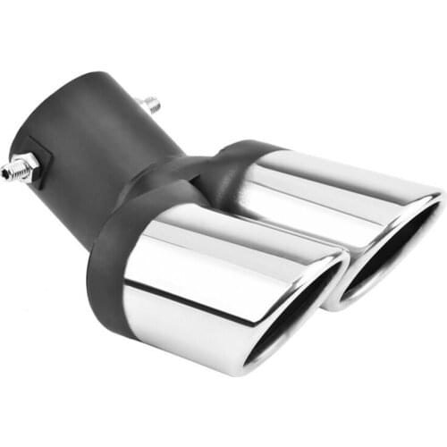 63mm Car Exhaust Dual Pipe Tip Muffler Stainless Stee Silver Glossy Car Modification styling