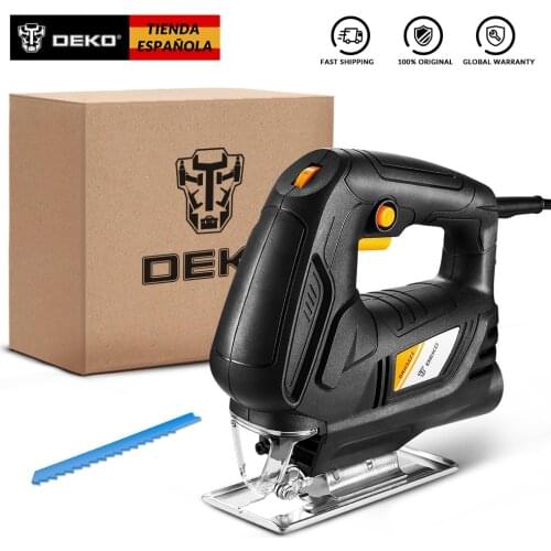 DEKO DKJS55Z4 Jig Saw Variable Speed Electric Saw with 1 Piece Blades, 2 Carbon Brushes, 1 Metal Ruler, 1 Allen Wrench Jigsaw Po
