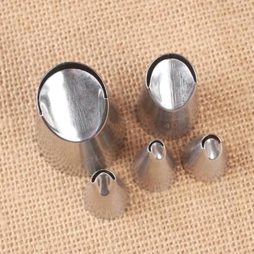 5pcs Confectionery Bag With Nozzles Icing Piping Tip Stainless Steel Cake Decorating Tool Pastry Cream Spout For Baking
