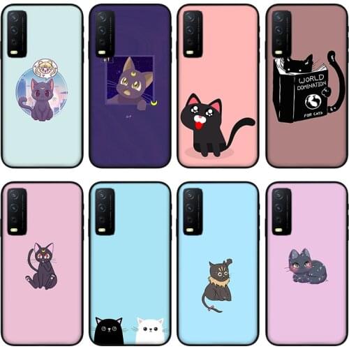 Kitten cat Phone case for vivo y30 y50 y53 y52 y31 y53 , Protective silicone case for vivo Y18 Y19 Y15 Y12 Y51 Y85 Y97 Y70s