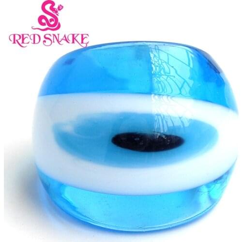 RED SNAKE Fashion Ring Handmade sky Blue with Eyeball and Eye design Murano Glass Rings