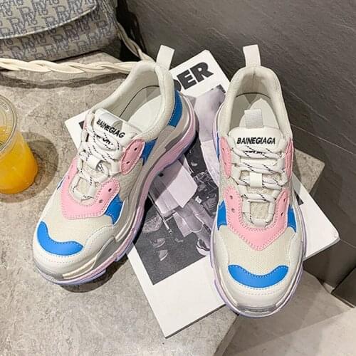 Spring Platform Sneakers Women Ventilation Mesh Stout Shoes Fashion Ladies Thick Bottom Casual Chunky Sneaker Womens Shoe